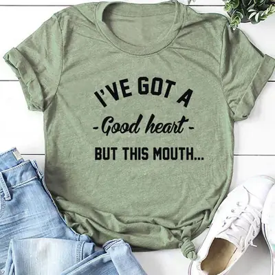 Pink T-Shirt I'VE GOT A GOOD HEART BUT THIS MOUTH