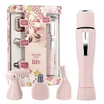 Electric women's hair shaving and hair removal device nose hair trimmer eyebrow trimmer multifunctional 4 in 1 suit shaving and hair removal device