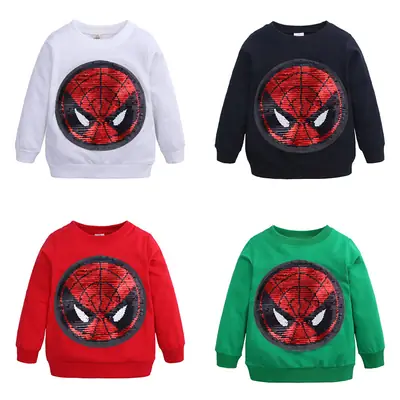 Kids Spider-Man Sweatshirt Black with Flip Button