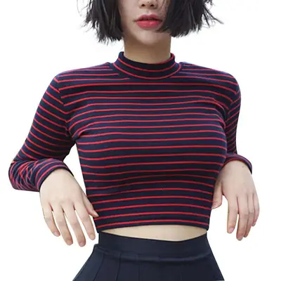 Korean Chic Striped T-Shirt Top for Women