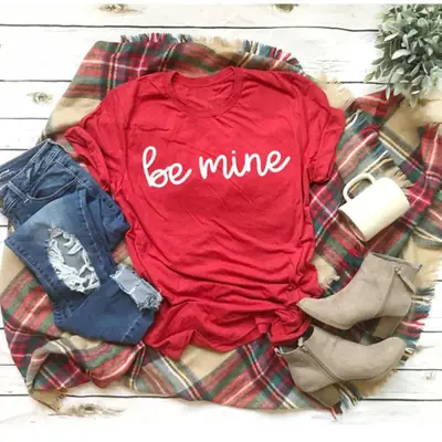 Red T-Shirt "Be Mine" Casual Set