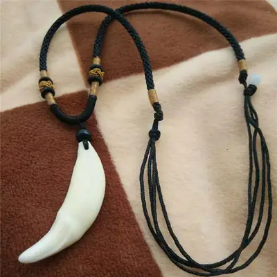 Real Dog Tooth Necklace for Men Women Couple Wholesale