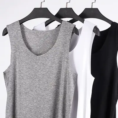 2025 Men V-Neck Ice Silk Vest Slim Fit