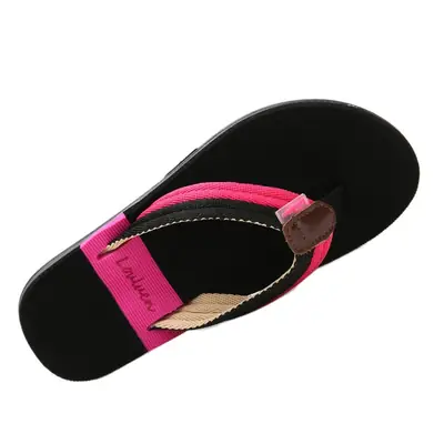 Women Casual Beach Flip Flops Brown Leather