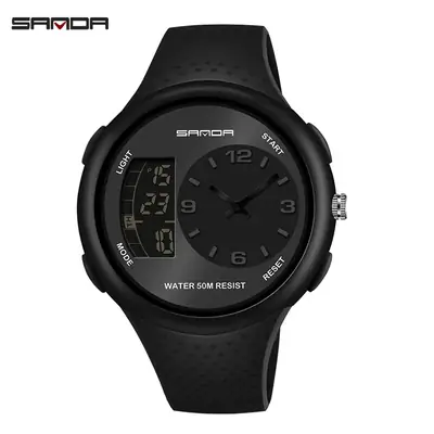 Sanda Waterproof Luminous Men's Digital Watch Black