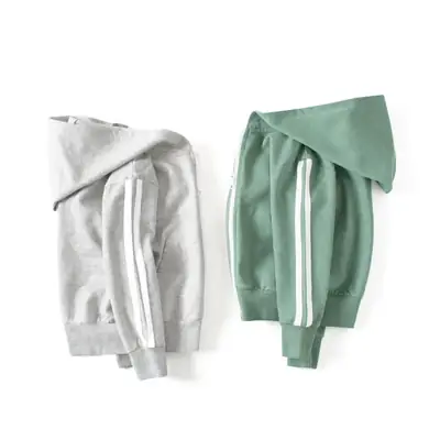 2024 Grey Full-Zip Hoodie for Boys Medium