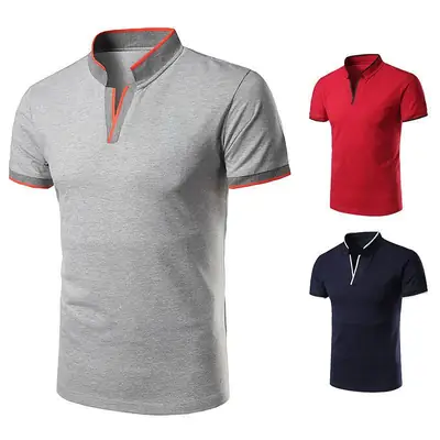 New Men's Red Short Sleeve Polo Shirt Y1612