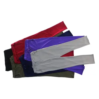 Women's Navy Silk Yoga Pants Drawstring Waist