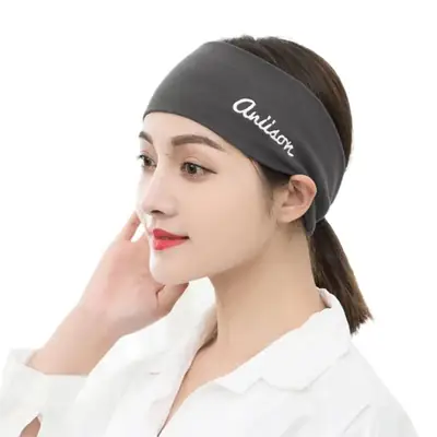 Pink Letter Embroidered Yoga Hair Band for Women