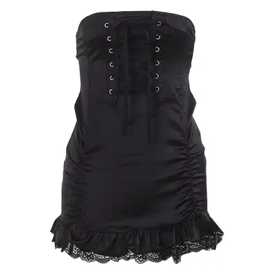 Black Pleated High Waist Skirt for Women