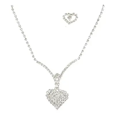 Silver Plated Rhinestone Crossbody Necklace 40cm Adjustable