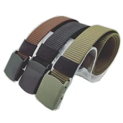 Tactical Nylon Belt with Steel Buckle Green