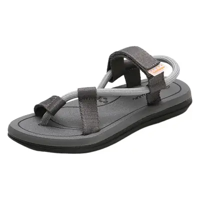 Women Black Strap Flat Sandals Large Size