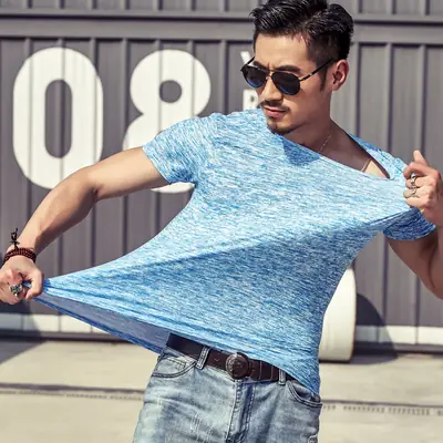 Men's Gray Marbled Quick-Drying T-Shirt
