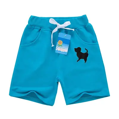Kids Cotton Shorts Puppy Embroidery Summer Sports
