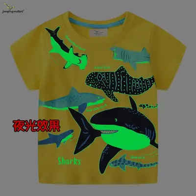 Luminous Kids Yellow Shark T-Shirt Short Sleeve