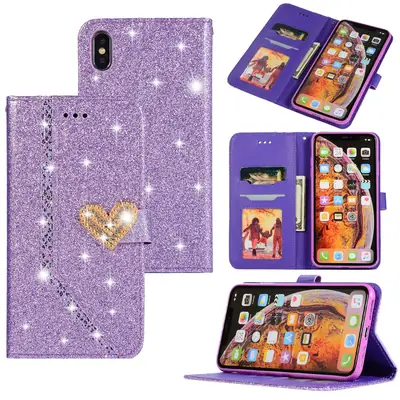 Glitter Love Mobile Phone Case IPXSMX Purple