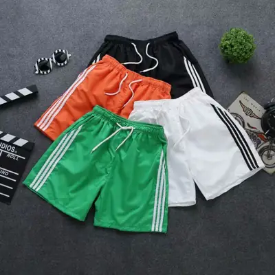 Men Drawstring Shorts Green White 2019