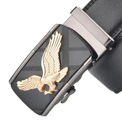 Eagle Embellished Leather Belt for Men