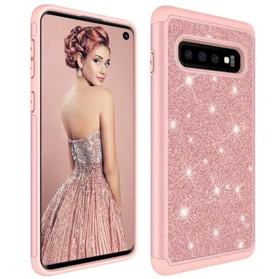 Samsung S25 S24 S23 Ultra S10 Plus Glitter Two-In-One Mobile Phone Case