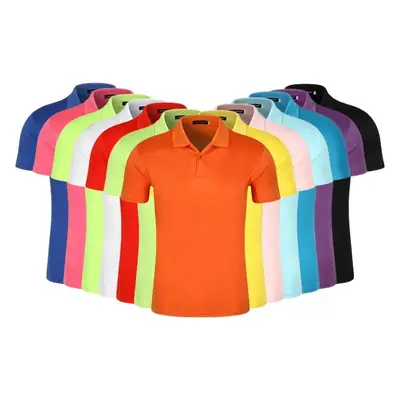 Men Purple Sports Polo T-Shirt Lapel Short Sleeve