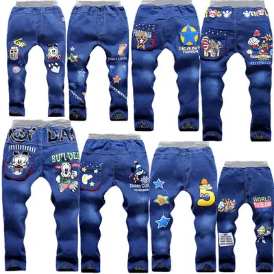 Blue Denim Jeans for Boys Girls Wholesale 2025 Spring Autumn