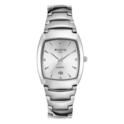 Luminous Swiss Men's Square Watch with Lush Steel Band