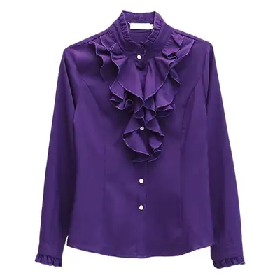 Women's Pink Lace Collar Shirt Long Sleeve Autumn Winter Base