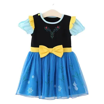 Halloween Frozen Anna Dress Pure Cotton Yellow Bow