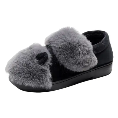 Winter Velvet Wool Slippers Women Plus Size Warm Non-Slip