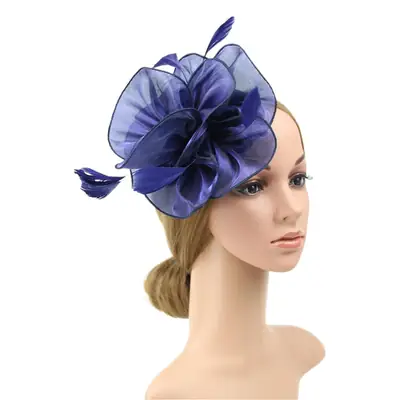 Pink Organza Floral Hairpin Hat for Women