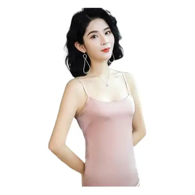 Women Ice Silk Long Vest with Red Slim Bottom