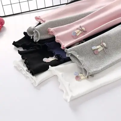 21 Kids Cotton Korean Girls Pants Spring Autumn Medium