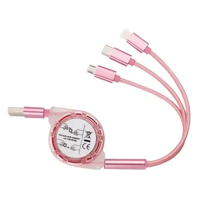 Three-In-One Retractable Car Charger with Customizable Logo