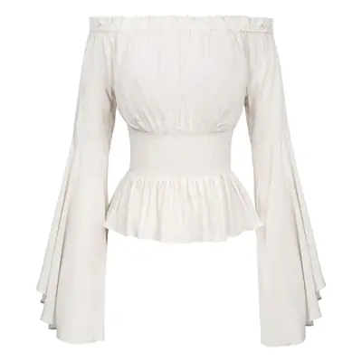 Red Long Sleeve Peplum Top for Women
