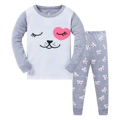 Baby Owl Pajamas Set Gray Cotton 3-8Y