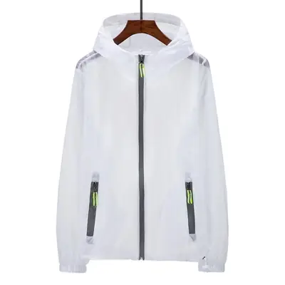 Orange Reflective Zipper Hoodie for Men Large