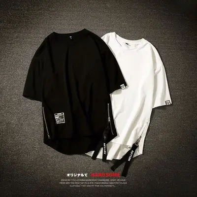 Black Zipper T-Shirt for Men 2022 Style