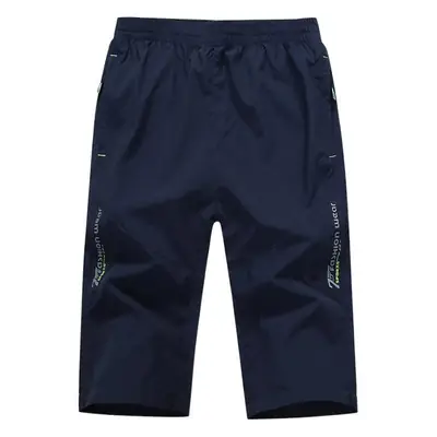 Men's Navy Blue Breathable Cropped Shorts Large Summer Wear