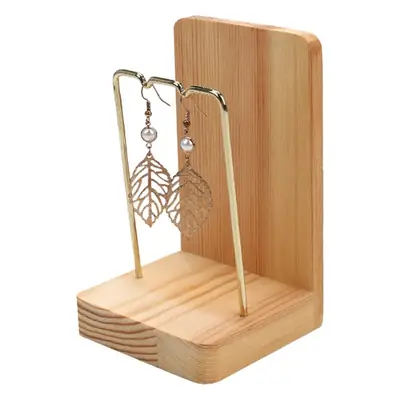 Wooden Earrings Display Rack 13-Piece Metal Brass Rod Ear Nail Rack