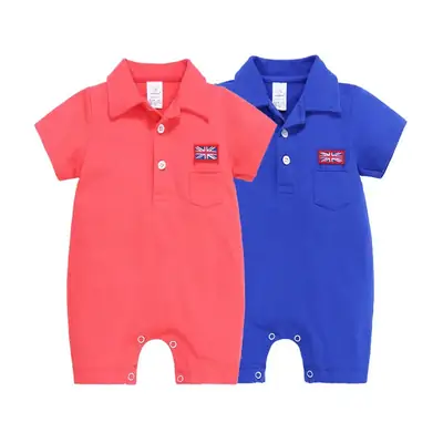 New Baby Boys Cotton Hooded Lapel Shorts Red Blue