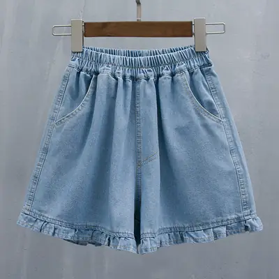 Girls Denim Shorts High Waist Slimming Plus Size