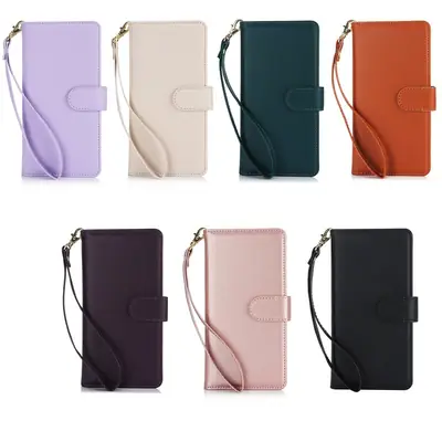 Leather Multi-Card Phone Case with Lanyard