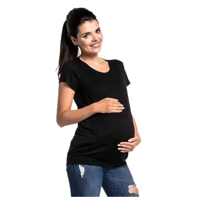 Maternity Round Neck Short Sleeve T-Shirt Olive Green