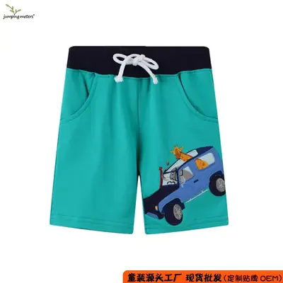 Children's Blue Car Print Shorts Spring Zhongshan