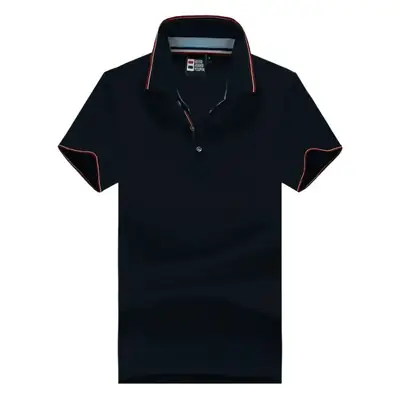 Men's Black Polo Shirt Short Sleeve Lapel T-Shirt