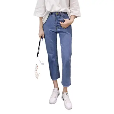 Wholesale Korean Style High Waist Jeans Women Loose Fit Drop Shipping