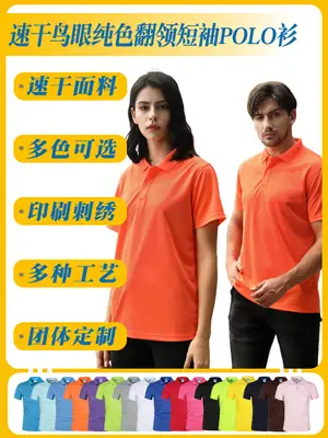 Blue Quick-Drying Polo T-Shirt Short Sleeve Lapel Work