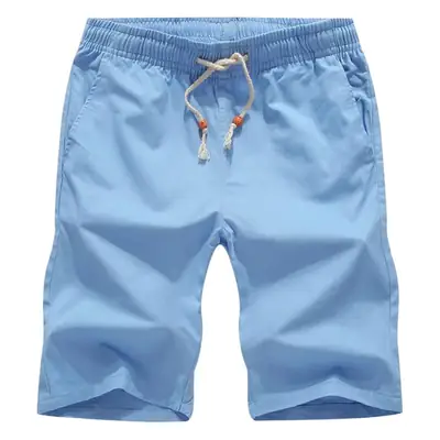 Men Cotton Light Blue Shorts Large Casual One-Piece