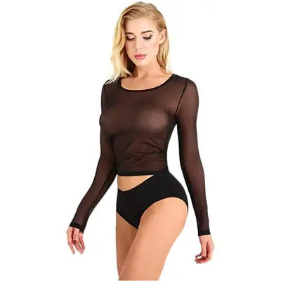 2021 Mesh Tight Fit Navel Exposed Top
